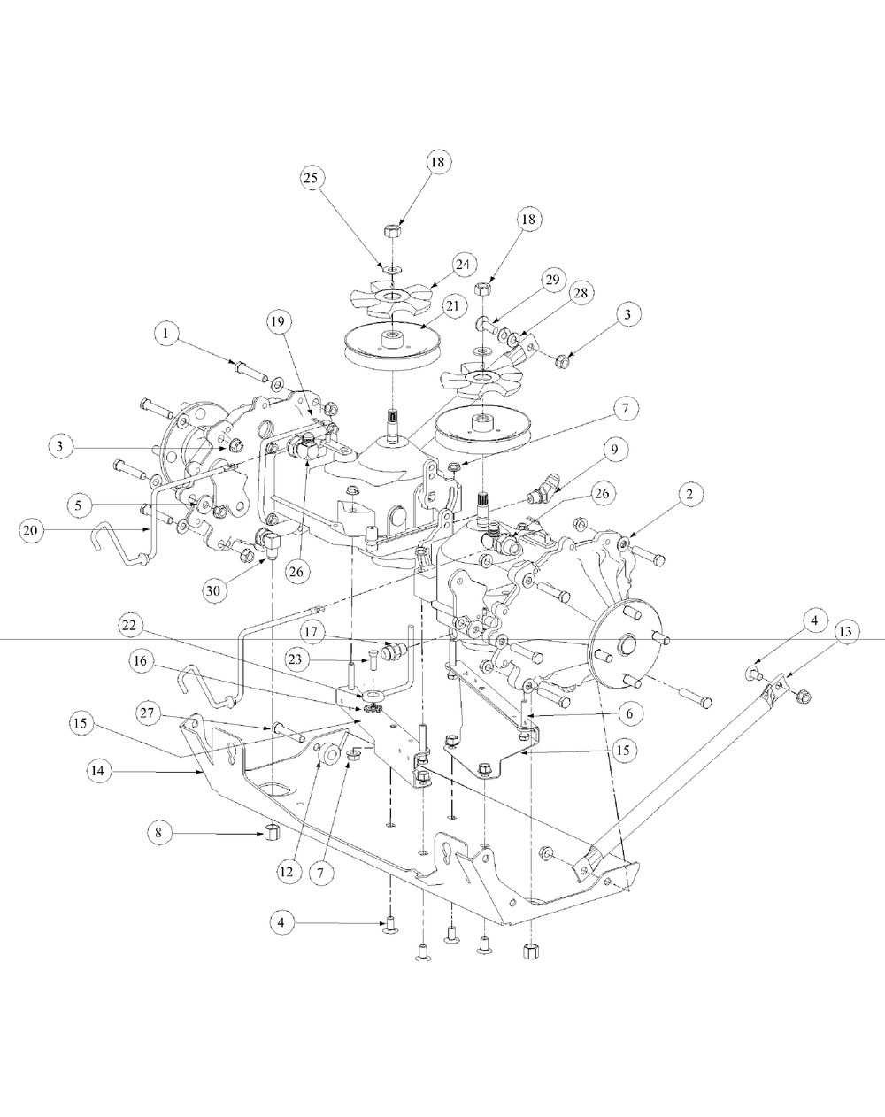 Drive Assembly Diagram and Parts List for M48-KW 53AB5DAV150-19-HP Cub Cadet Lawn Tractor